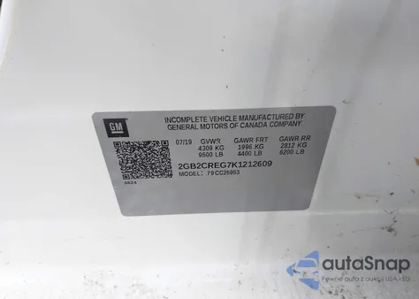 2019 Chevrolet Silverado 2500Hd Wt from USA, damaged, VIN 2GB2CREG7K1212609